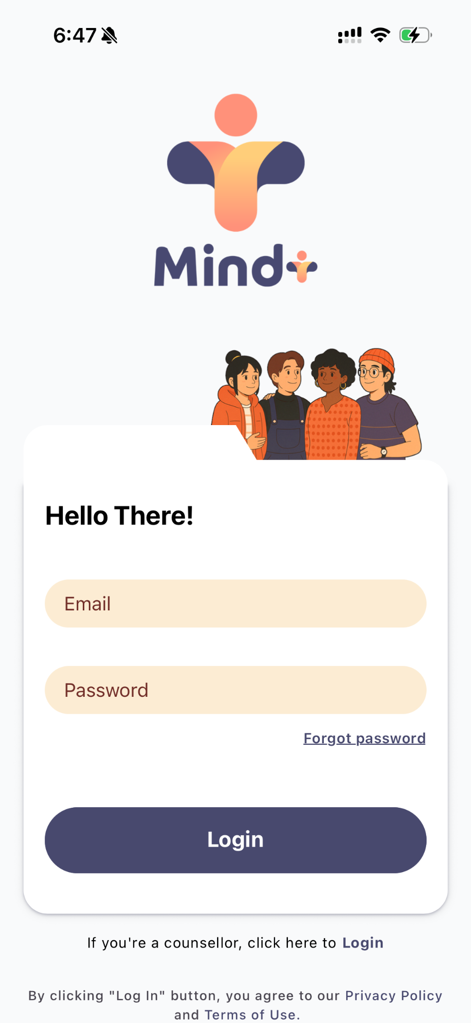 Mind+ login screen
